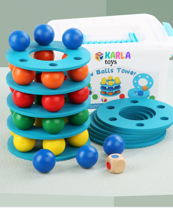 Joc de Stivuire Turnul cu Bile Curcubeu Jenga [2]