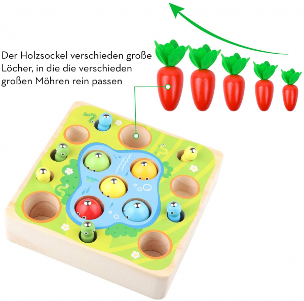 Joc din Lemn motricitate Montessori de pescuit 3 in 1 [6]