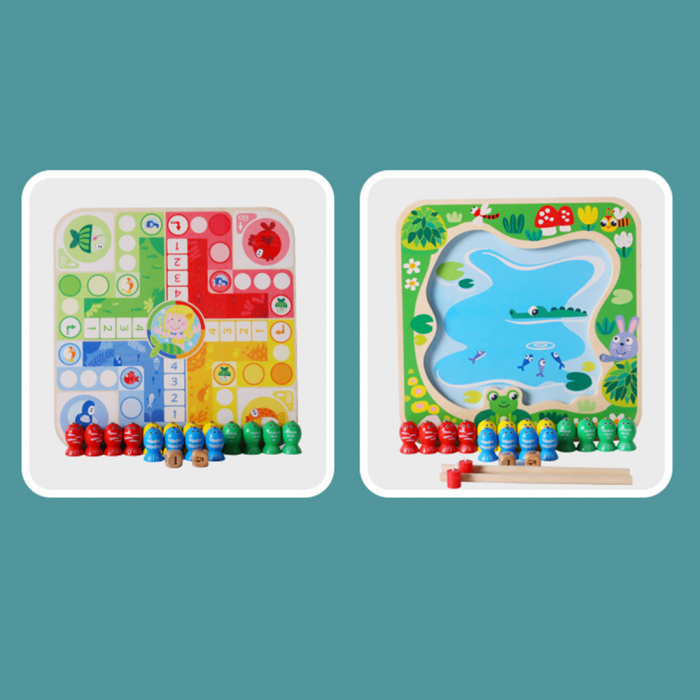 Joc din Lemn 2 in 1 pescuit magnetic Joc nu te supara frate [6]