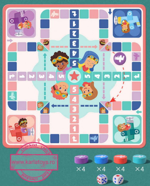 Joc din Lemn Educational Dame  - Joc din Lemn puzzle 7 in 1 Ludo Chess [9]