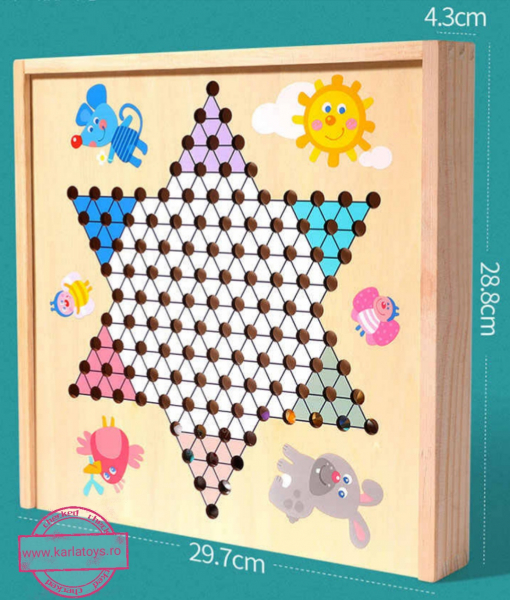 Joc din Lemn Educational Dame  - Joc din Lemn puzzle 7 in 1 Ludo Chess [2]