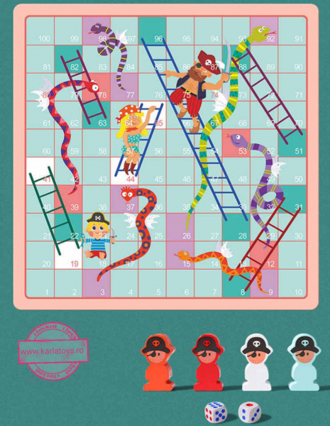 Joc din Lemn Educational Dame  - Joc din Lemn puzzle 7 in 1 Ludo Chess [5]