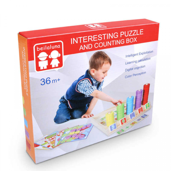 Joc din Lemn Educativ Numaratoare si Puzzle [3]