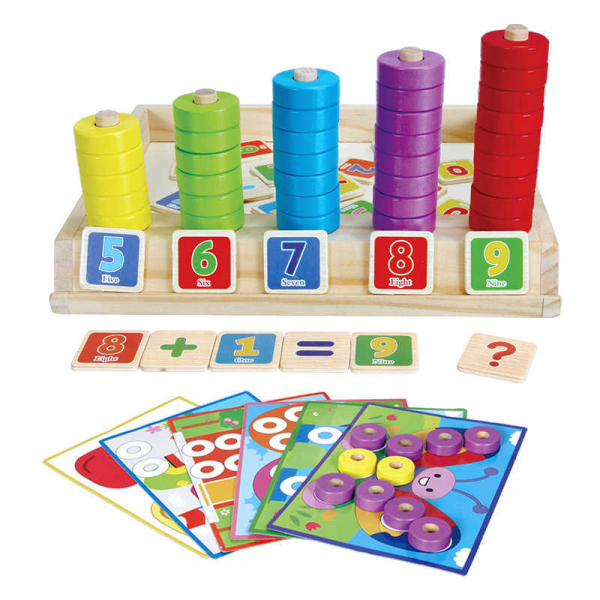Joc din Lemn Educativ Numaratoare si Puzzle [2]