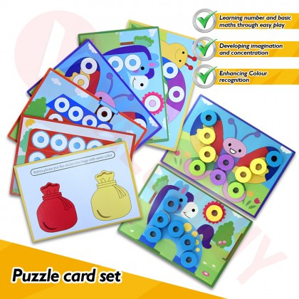 Joc din Lemn Educativ Numaratoare si Puzzle [4]