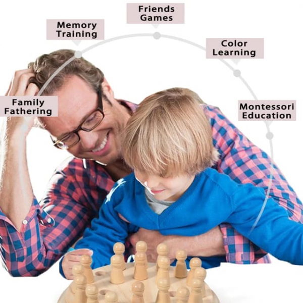 Joc din lemn Memorie CHESS -Joc din lemn cu Pioni [8]
