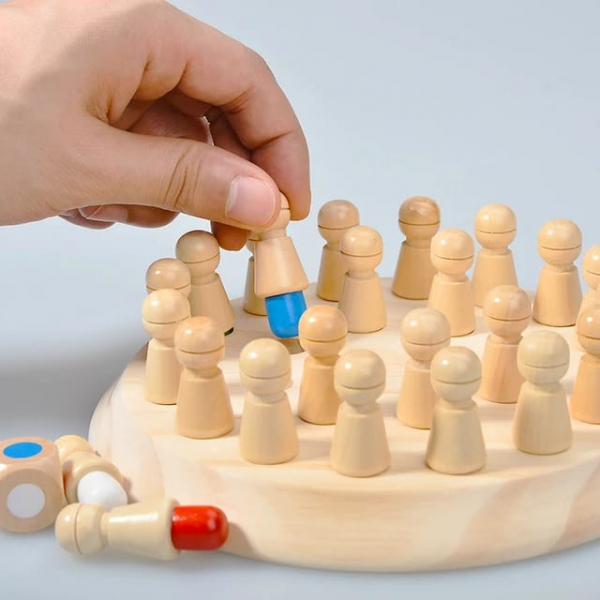 Joc din lemn Memorie CHESS -Joc din lemn cu Pioni [5]