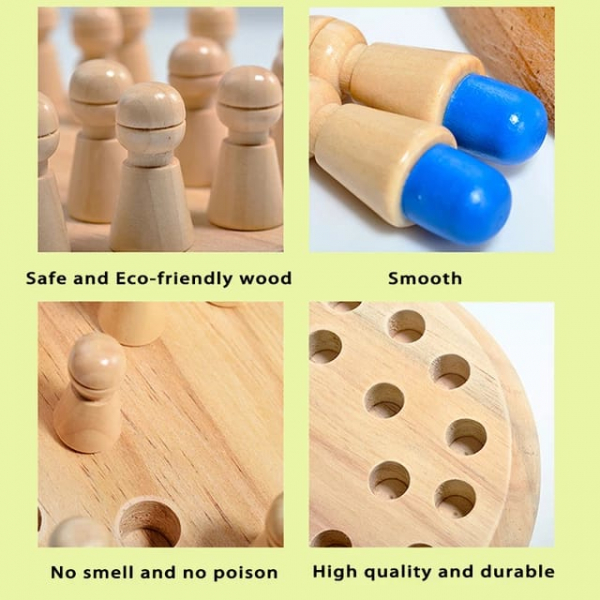 Joc din lemn Memorie CHESS -Joc din lemn cu Pioni [7]
