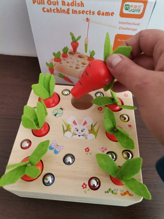 Joc din lemn Metoda Montessori Motricitate Morcovi [3]