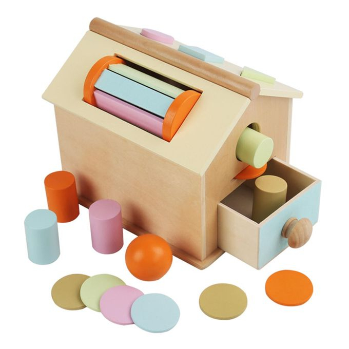 Joc din lemn Montessori 4 in 1 Casuta cu activitatii [9]