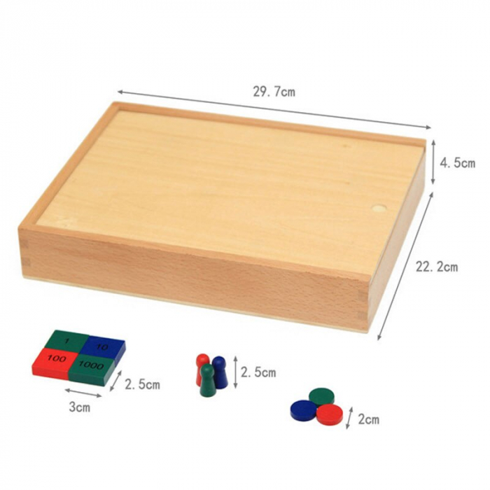 Joc Educativ din Lemn Montessori pentru Numere și Operații Matematice Stamp Game [10]