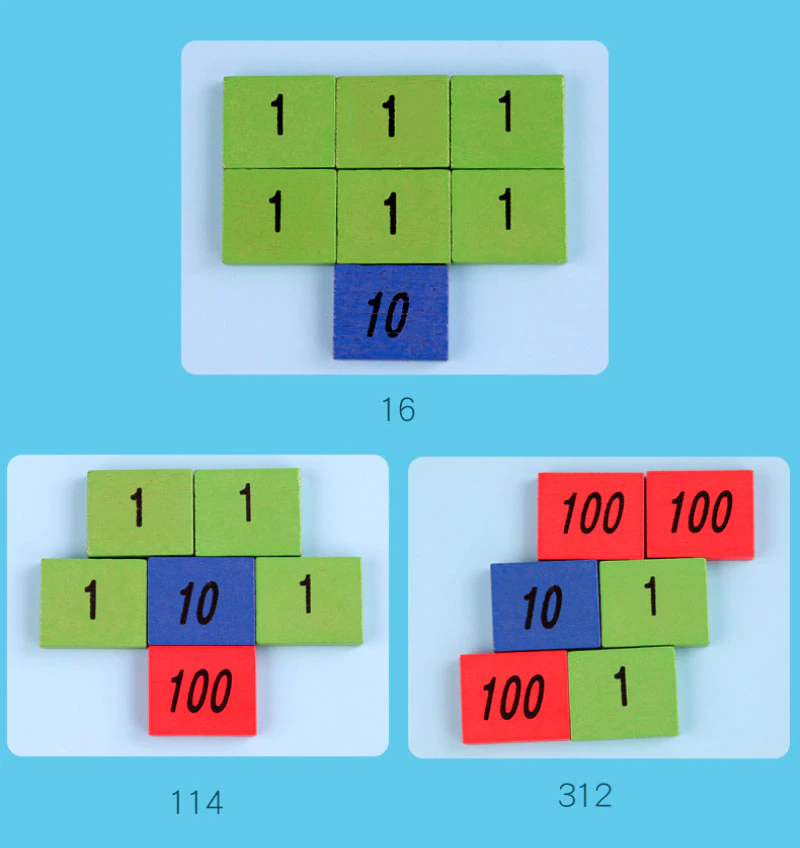 Joc Educativ din Lemn Montessori pentru Numere și Operații Matematice Stamp Game [6]