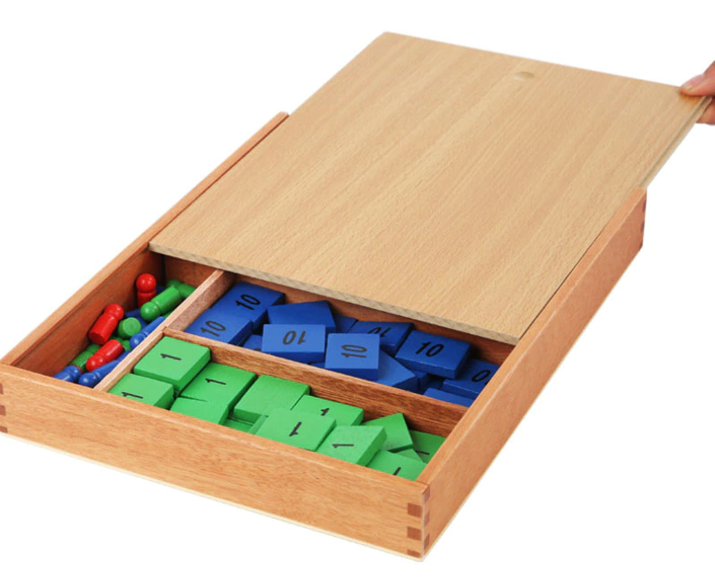 Joc Educativ din Lemn Montessori pentru Numere și Operații Matematice Stamp Game [7]