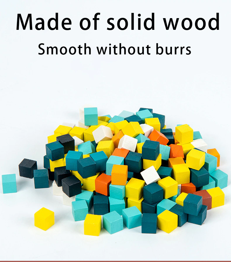Joc din Lemn Montessori Puzzle Flori Pixel 3D [4]