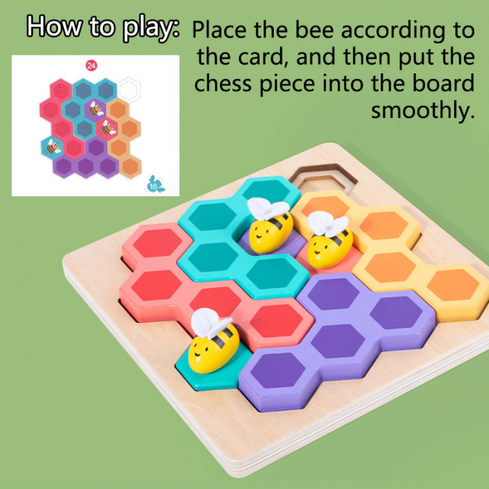 Joc din Lemn  Montessori Tetris Albinutele IQ Games [3]