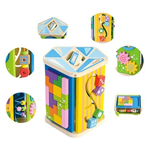 Joc din lemn  multifunctional Cilindru 6 in 1 Kidus [2]