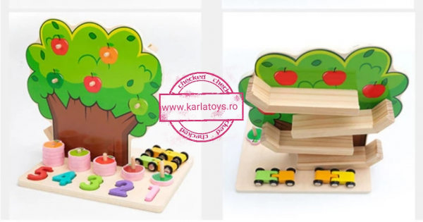 Joc din Lemn Pomul Multifunctional, Pista, Cifre si Fructe [2]