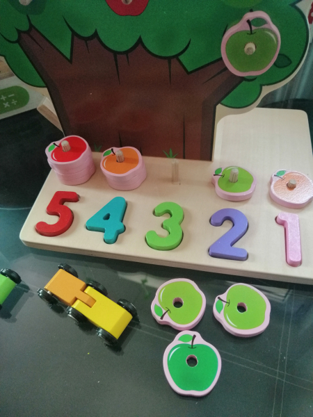 Joc din Lemn Pomul Multifunctional, Pista, Cifre si Fructe [8]