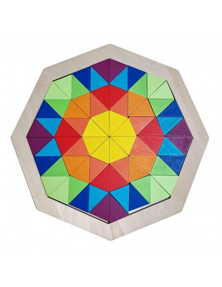 Joc din Lemn Tangram Cerc Curcubeu Spirala, Octogon [3]