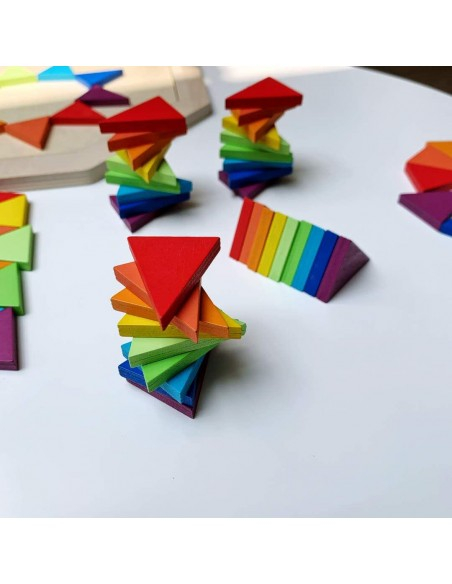Joc din Lemn Tangram Cerc Curcubeu Spirala, Octogon [2]