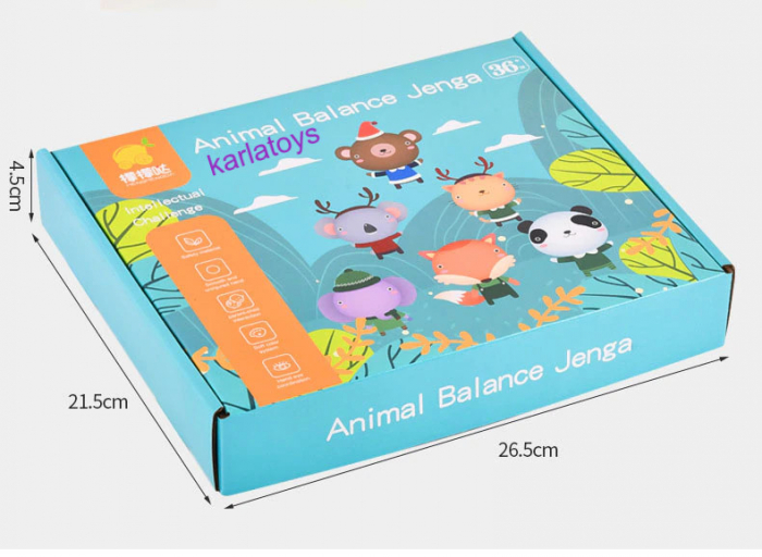Joc Echilibru din Lemn Jenga Animale [10]