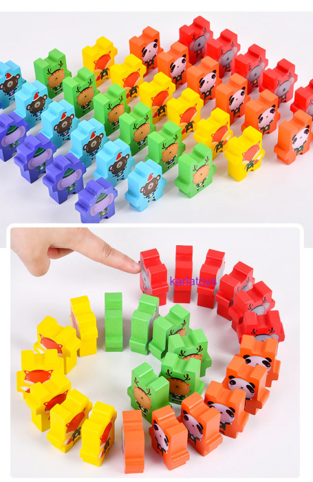 Joc Echilibru din Lemn Jenga Animale [7]