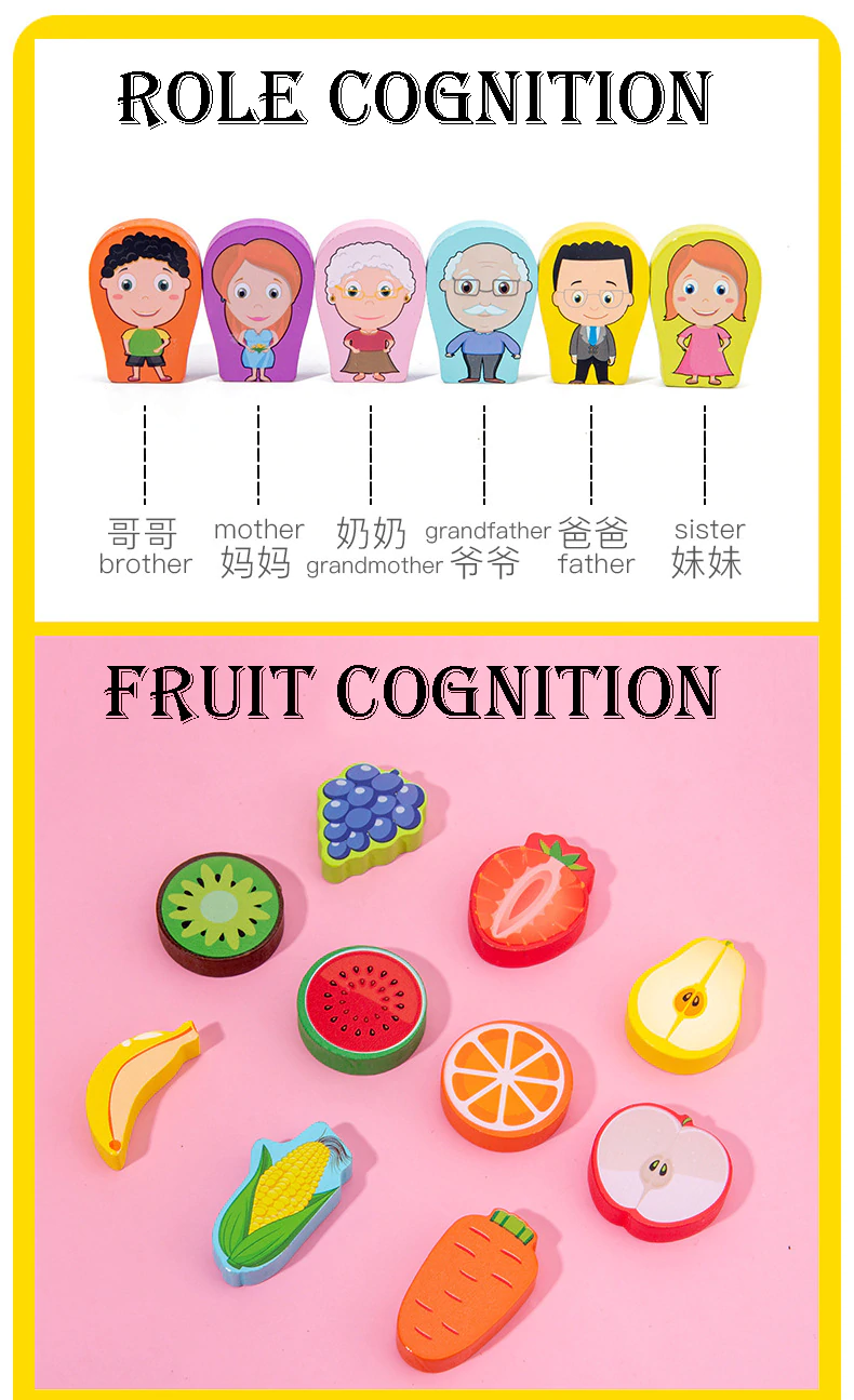 Joc din Lemn Educational Montessori 5 in 1 Puzzle Incastru [6]