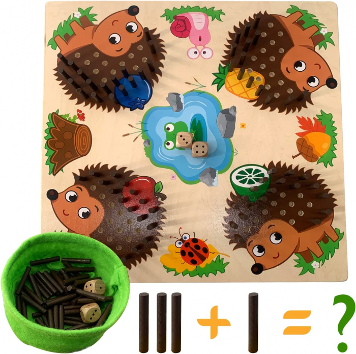 Joc educational Montessori Sortare Ariciul Joc de dezvoltare Motorii Fine Ariciul [3]