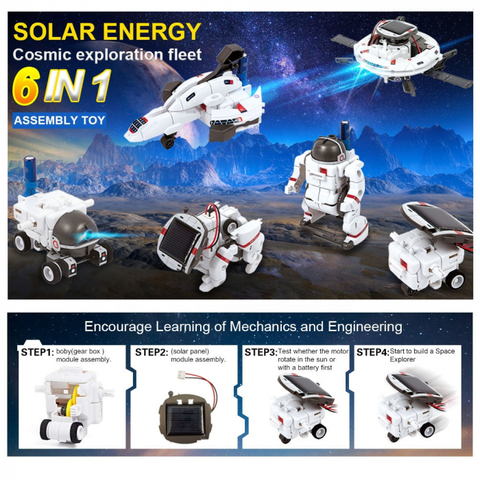 Joc Educativ Kit Solar 6 in 1 Nava Spatiala - Set STEM pentru Copii [4]