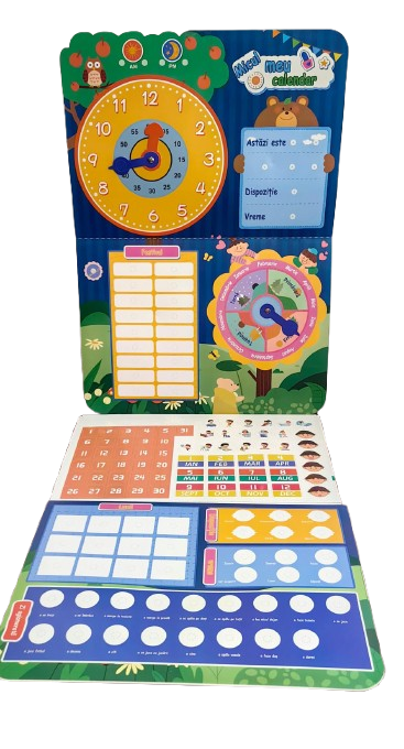 Joc educativ Micul meu Calendar – Plansa cu ceas, anotimpuri, zile si vreme, limba romana [2]