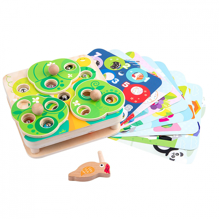 Joc Educativ Montessori Ciocanitoare Joc magnetic de pescuit din lemn [2]