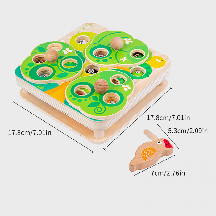 Joc Educativ Montessori Ciocanitoare Joc magnetic de pescuit din lemn [3]