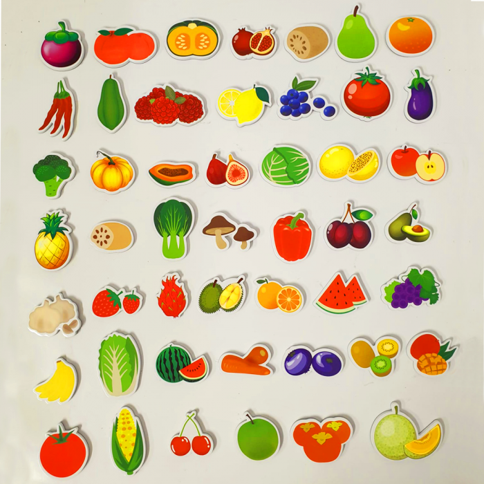 Joc Educativ Set 48 de Piese Magnetice din Spume EVA Fructe si Legume [2]