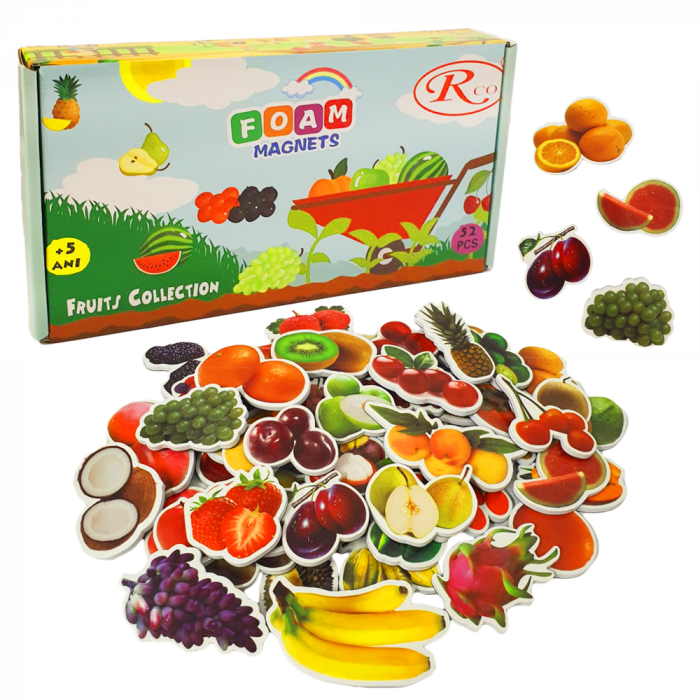 Joc Educativ Set 52 de Piese Magnetice din spuma EVA Fructe [1]