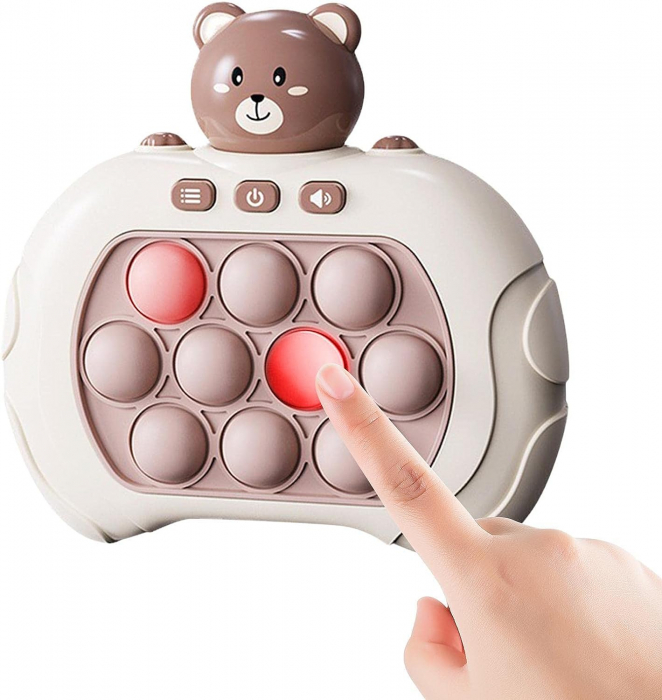 Joc interactiv Push Bubble Consola Quick Push Ursuletul Alb cu maro [2]