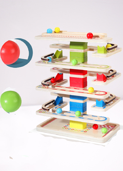 Joc Lemn interactiv Circuit cu Bile [7]