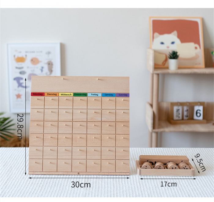 Joc Lemn Montessori Busy Board Calendar cu Lunile Anului Anotimpuri [8]