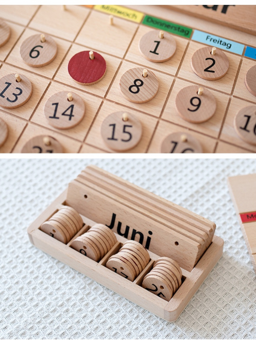 Joc Lemn Montessori Busy Board Calendar cu Lunile Anului Anotimpuri [7]
