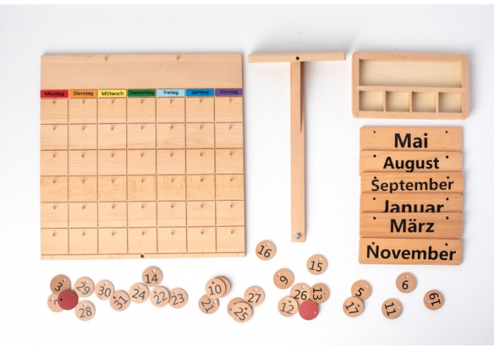 Joc Lemn Montessori Busy Board Calendar cu Lunile Anului Anotimpuri [3]