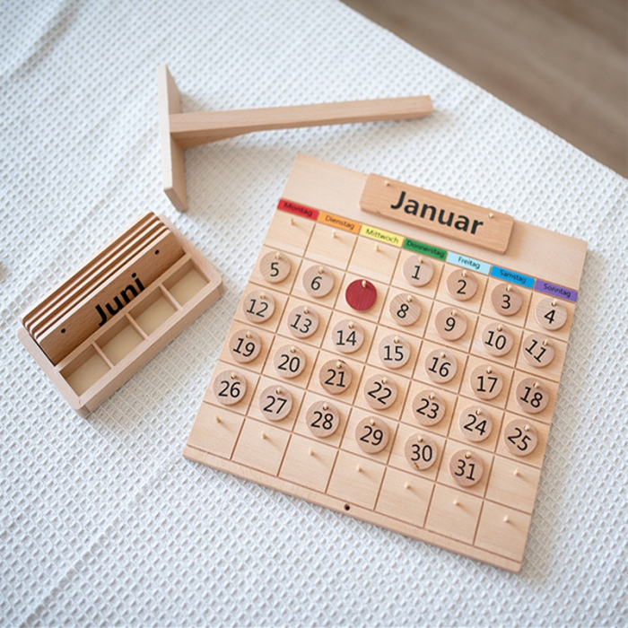 Joc Lemn Montessori Busy Board Calendar cu Lunile Anului Anotimpuri [2]