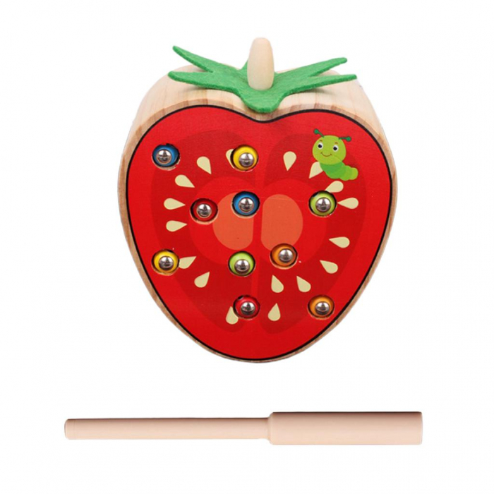 Joc Lemn Montessori  Capsuna - Mar -Joc de pescuit din lemn [2]