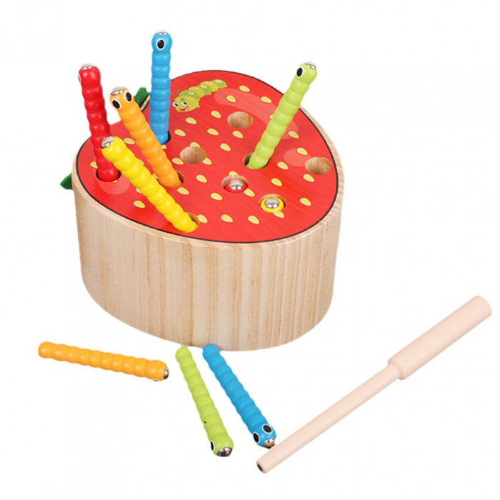 Joc Lemn Montessori  Capsuna - Mar -Joc de pescuit din lemn [3]
