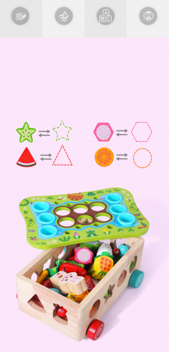 Joc lemn Montessori soratre culori pescuit magneticGradina cu Legume si Fructe [7]