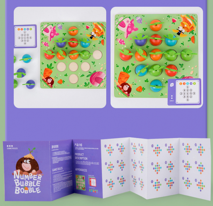 Joc Lemn Montessori Sortare Culori Potrivire Morcovi [6]