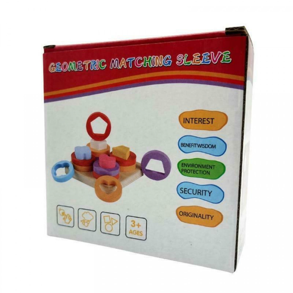 Joc lemn montessori sortator forme geometrice 4 coloane [5]