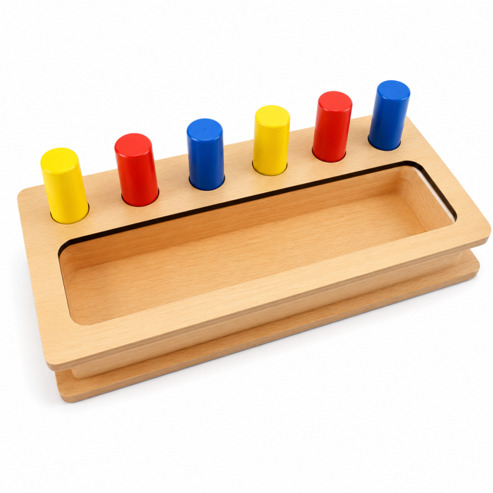 Joc Lemn Montessori Sortator Peg Box - Joc Lemn Sortator Pioni. [1]