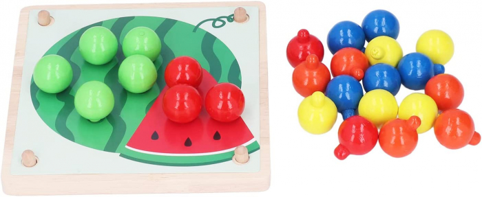 Joc Lemn Mozaic cu Butoni din lemn Joc puzzle educativ Mushroom Pegboard [7]