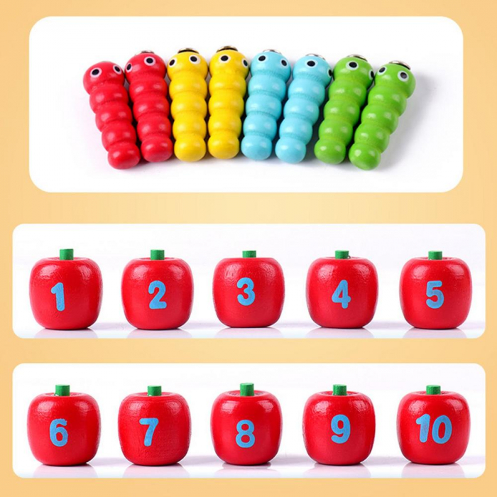 Joc Magnetic Montessori Pomul cu Mere  Numere si Viermisori [7]