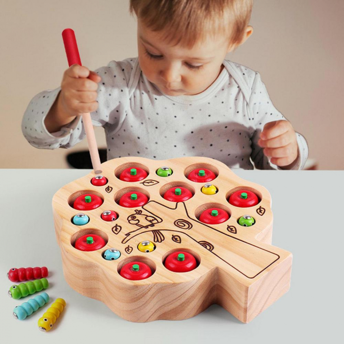 Joc Magnetic Montessori Pomul cu Mere  Numere si Viermisori [3]