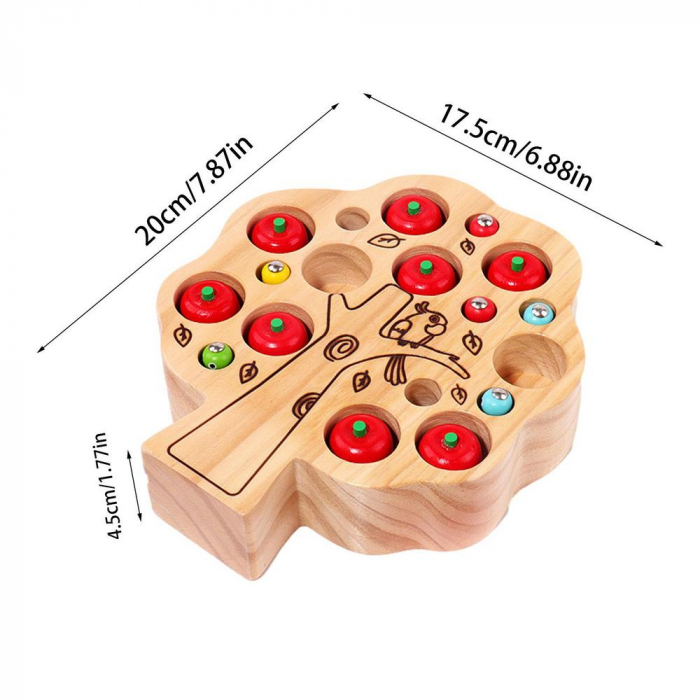 Joc Magnetic Montessori Pomul cu Mere  Numere si Viermisori [9]
